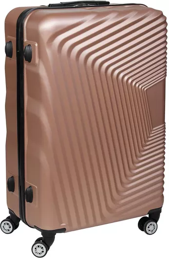 Βαλίτσα Ταξιδίου Keskor Μεγάλη Σκληρή Ύψους 74cm με 4 Ρόδες Ροζ Χρυσό