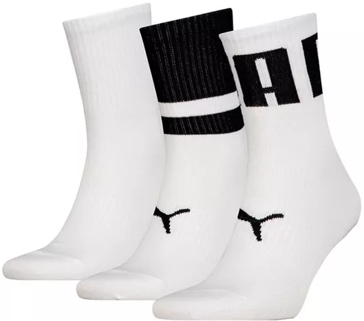 Puma Unisex Αθλητικές Κάλτσες Λευκό 3 Ζεύγη