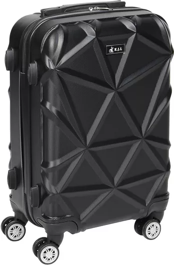 Βαλίτσα Ταξιδίου Keskor Καμπίνας Σκληρή Ύψους 56cm με 4 Ρόδες Μαύρο