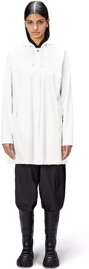Rains Κοντό Γυναικείο Puffer Μπουφάν Αδιάβροχο Λευκό