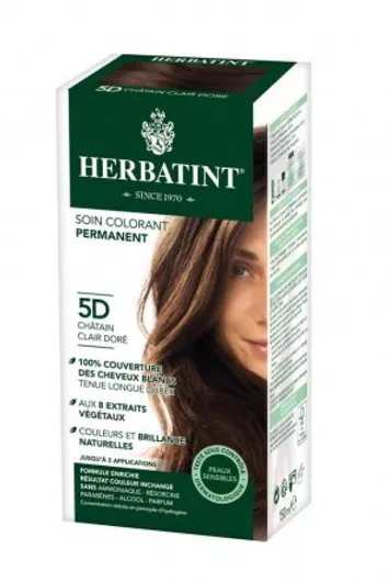 Herbatint Permanent Gel Βαφή Μαλλιών Χωρίς Αμμωνία 5D Καστανό Ανοικτό Χρυσαφί 150ml