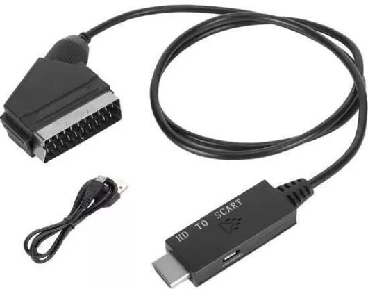 Cable Scart Male To Hdmi Male with Micro Charging Cable 1m Model Code