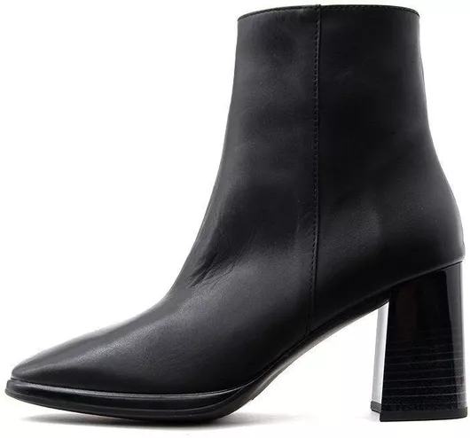 Hispanitas Δερμάτινα Γυναικεία Μποτάκια με Ψηλό Τακούνι Μαύρο