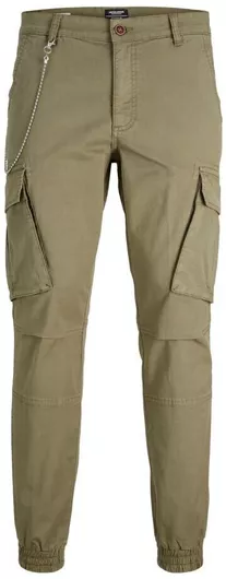 Jack & Jones Ανδρικό Παντελόνι Cargo Ελαστικό σε Loose Εφαρμογή Χακί
