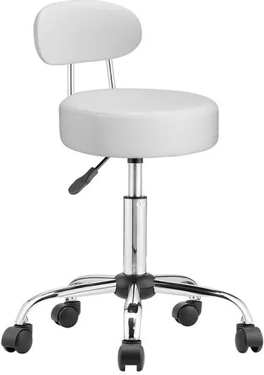 Σκαμπό Γραφείου Bakaji με Πλάτη 55x55x78cm Λευκό