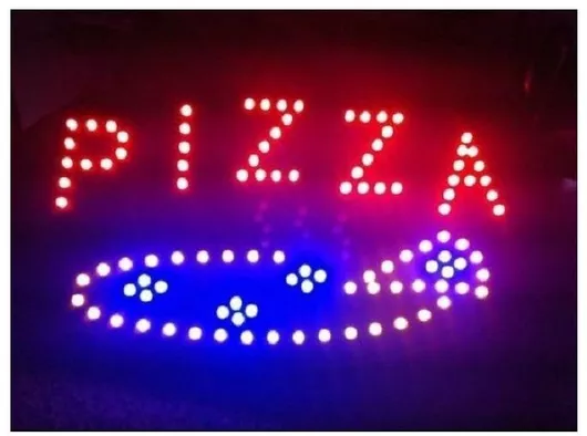 Πινακίδα LED GloboStar Pizza με Κίνηση Μονής Όψης 48x25cm