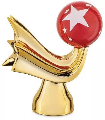 Alessi Stella Cometa Christmas Decorative Porcelain Gold 8x9 cm