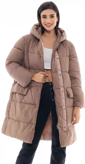 Splendid Μακρύ Γυναικείο Puffer Μπουφάν για Χειμώνα Μπεζ