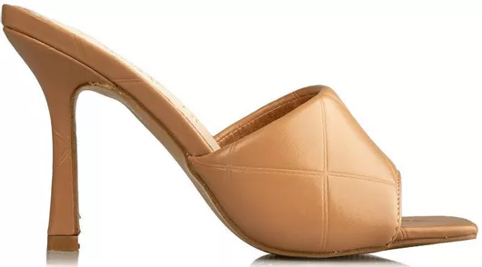 Envie Shoes Mules με Λεπτό Ψηλό Τακούνι Μπεζ