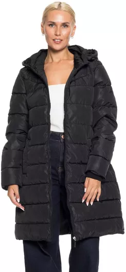 Splendid Μακρύ Γυναικείο Μπουφάν για Χειμώνα Μαύρο