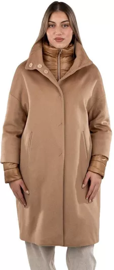 Herno Μάλλινο Γυναικείο Μπεζ Ημίπαλτο