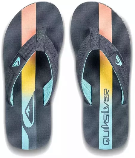 Quiksilver Molokai Layback Ανδρικές Σαγιονάρες Ανατομικές Μαύρο