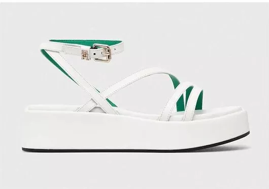 Tommy Hilfiger Καλοκαιρινές Γυναικείες Πλατφόρμες Λευκό
