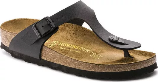 Birkenstock Gizeh Birko-Flor Γυναικεία Σανδάλια Ανατομικά Μαύρο Narrow Fit