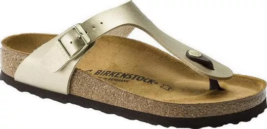 Birkenstock Gizeh Birko-Flor Γυναικεία Ανατομικά Σανδάλια Χρυσό Narrow Fit