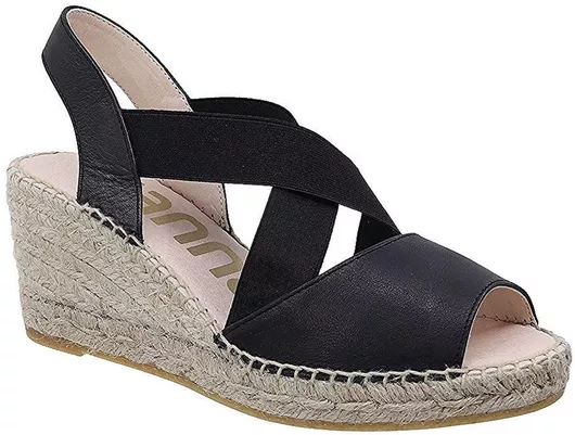 Kanna Καλοκαιρινές Γυναικείες Πλατφόρμες σε Στυλ Εσπαντρίγιας Μαύρο