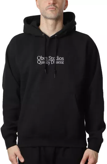 Obey Φούτερ Fleece με Κουκούλα Μαύρο