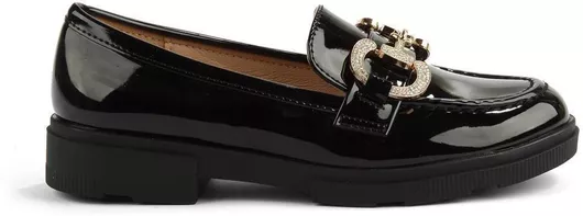 Fshoes Παιδικά Μοκασίνια από Λουστρίνι Μαύρο Fshoes