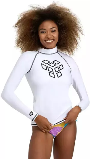 Arena Rash Vest Γυναικεία Αντηλιακή Μπλούζα Λευκό