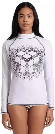 Arena Rash Vest Γυναικεία Μακρυμάνικη Αντηλιακή Μπλούζα Λευκό