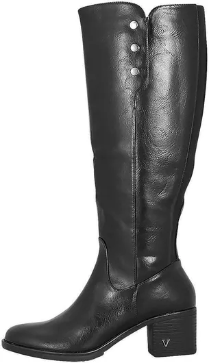 Envie Shoes Δερμάτινες Γυναικείες Μπότες Μαύρο με Μεσαίο Τακούνι