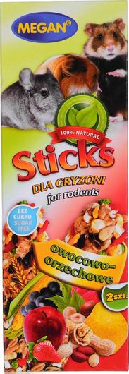 Λιχουδιά Megan για Τρωκτικά Sticks for Rodents Fruit-Nut 90gr 2τμχ