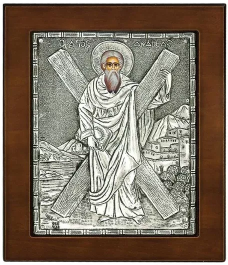 Εικόνα Άγιος Ανδρέας από Ασήμι 925 14x17cm