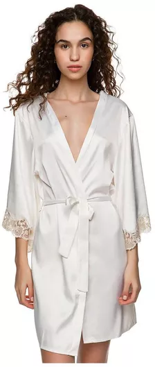 Miss Rosy Χειμερινή Νυφική Γυναικεία Σατέν Ρόμπα Λευκό
