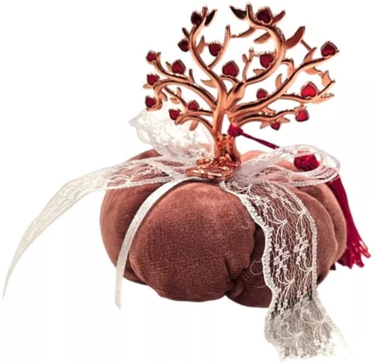 Γούρι Adorex 21214 Χριστουγεννιατικο Επιτραπεζιο 2025 Ροζ Κολοκυθα Ροζ Χρυσο Δεντρο Ζωης 10cm