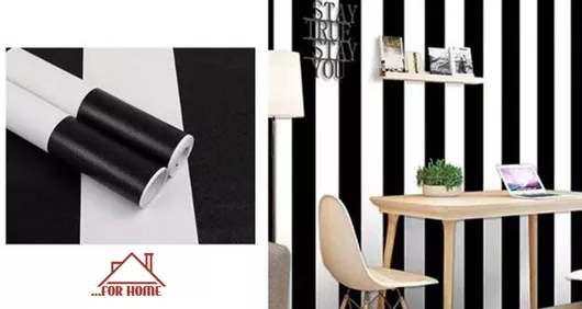 Ταπετσαρία Τοίχου Ρολό Αυτοκόλλητο Ασπρόμαυρη 45x200cm Forhome 520406 Home