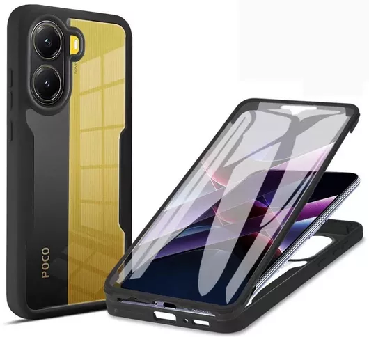 Techsuit 360 Full Cover Σιλικόνης Μαύρο Poco X7 Pro
