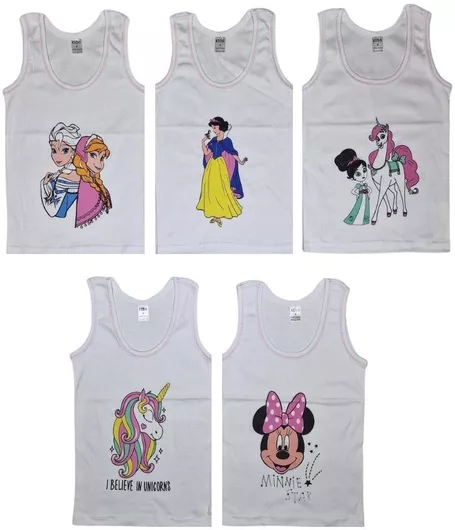 Kids Only Παιδικό Σετ με Φανελάκια Αμάνικα ΛΕΥΚΟ 5τμχ