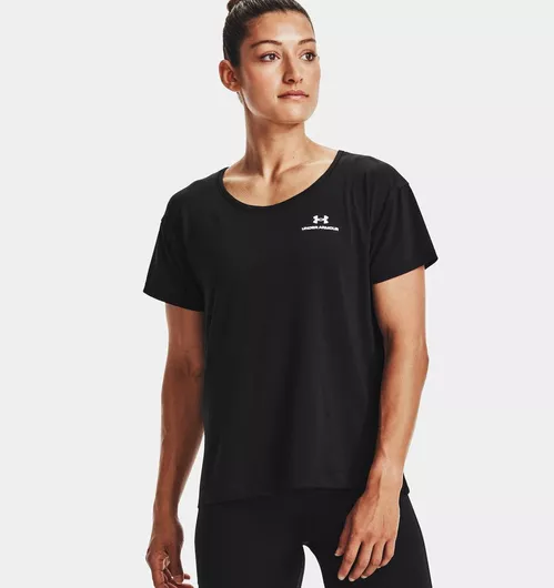 Under Armour Rush Energy Core Γυναικείο Αθλητικό T-shirt Μαύρο