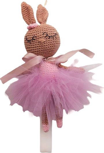 Πασχαλινή Λαμπάδα Melia Χειροποίητη 35cm Ροζ