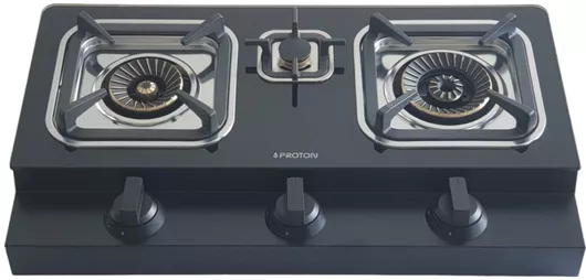 Proton Επιτραπέζια Εστία Υγραερίου Διπλή Μαύρη