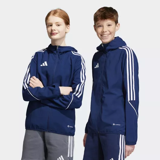 adidas Παιδικό Αθλητικό Μπουφάν Κοντό Αντιανεμικό με Κουκούλα Navy Μπλε Tiro 23 League