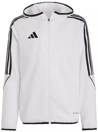 adidas Παιδικό Casual Μπουφάν Κοντό Αντιανεμικό με Κουκούλα Λευκό Tiro 23 League