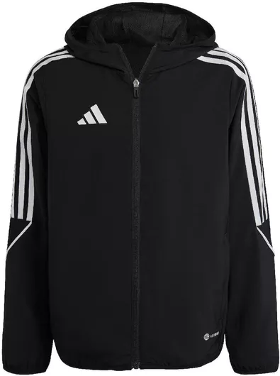 adidas Παιδικό Αθλητικό Μπουφάν Κοντό Αντιανεμικό με Κουκούλα Μαύρο Tiro 23 League