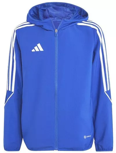 adidas Παιδικό Αθλητικό Μπουφάν Κοντό Αντιανεμικό με Κουκούλα Μπλε Tiro 23 League