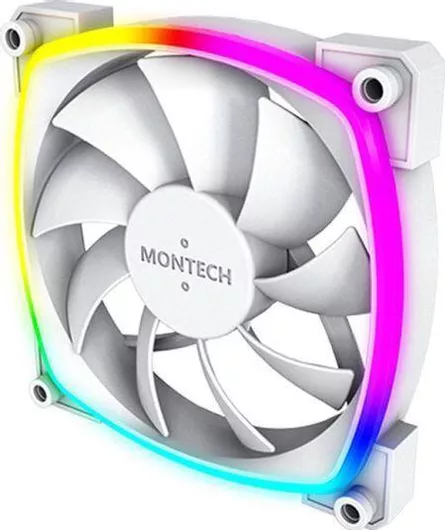 Case Fan Montech AX120 με ARGB Φωτισμό & Σύνδεση 3-Pin / 4-Pin PWM Λευκό