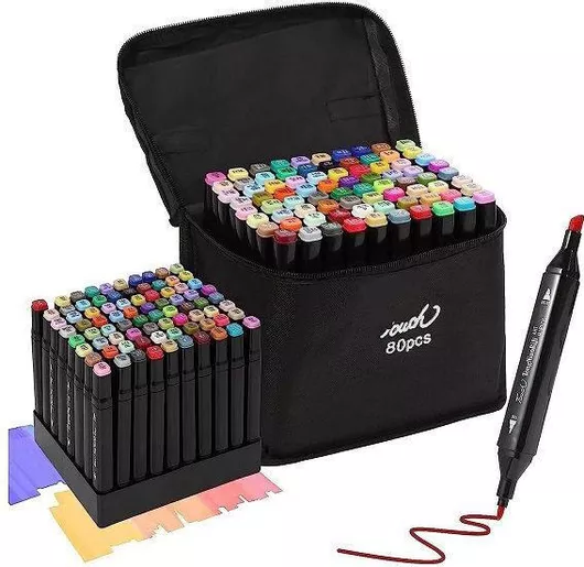Μαρκαδόροι Ζωγραφικής Διπλής Μύτης Σετ 80 Χρωμάτων