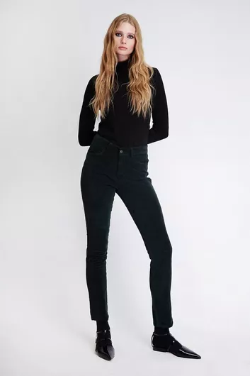 Sarah Lawrence Γυναικείο Βαμβακερό Παντελόνι σε Skinny Εφαρμογή Πράσινο