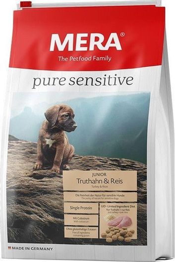 Meradog Pure Sensitive Junior 12.5kg Ξηρά Τροφή χωρίς Γλουτένη για Κουτάβια με Γαλοπούλα και Ρύζι