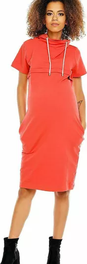 PeeKaBoo 1581 Κοντομάνικο Φόρεμα Εγκυμοσύνης Κόκκινο