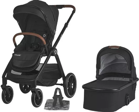 Καρότσι Μωρού Coccolle Aspen Ρυθμιζόμενο 2 σε 1 Kατάλληλο για Nεογέννητο Jet Black 324062360