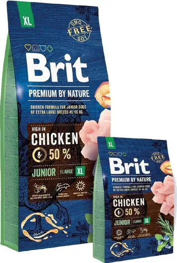Ξηρά Τροφή Brit Premium by Nature Junior XL για Κουτάβια Μεγαλόσωμων Φυλών με Κοτόπουλο 15kg