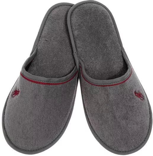 Amaryllis Slippers Πετσετέ Ανδρικές Παντόφλες Γκρι