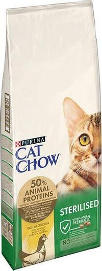 Ξηρά Τροφή Purina Cat Chow Sterilised 15kg για Ενήλικες Στειρωμένες Γάτες με Κοτόπουλο