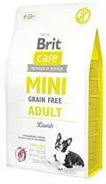Brit Care Mini Grain Free Adult 2kg Ξηρά Τροφή χωρίς Σιτηρά & Γλουτένη για Ενήλικους Σκύλους Μικρόσωμων Φυλών με Αρνί