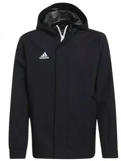 adidas Παιδικό Casual Μπουφάν Κοντό με Κουκούλα Μαύρο Entrada